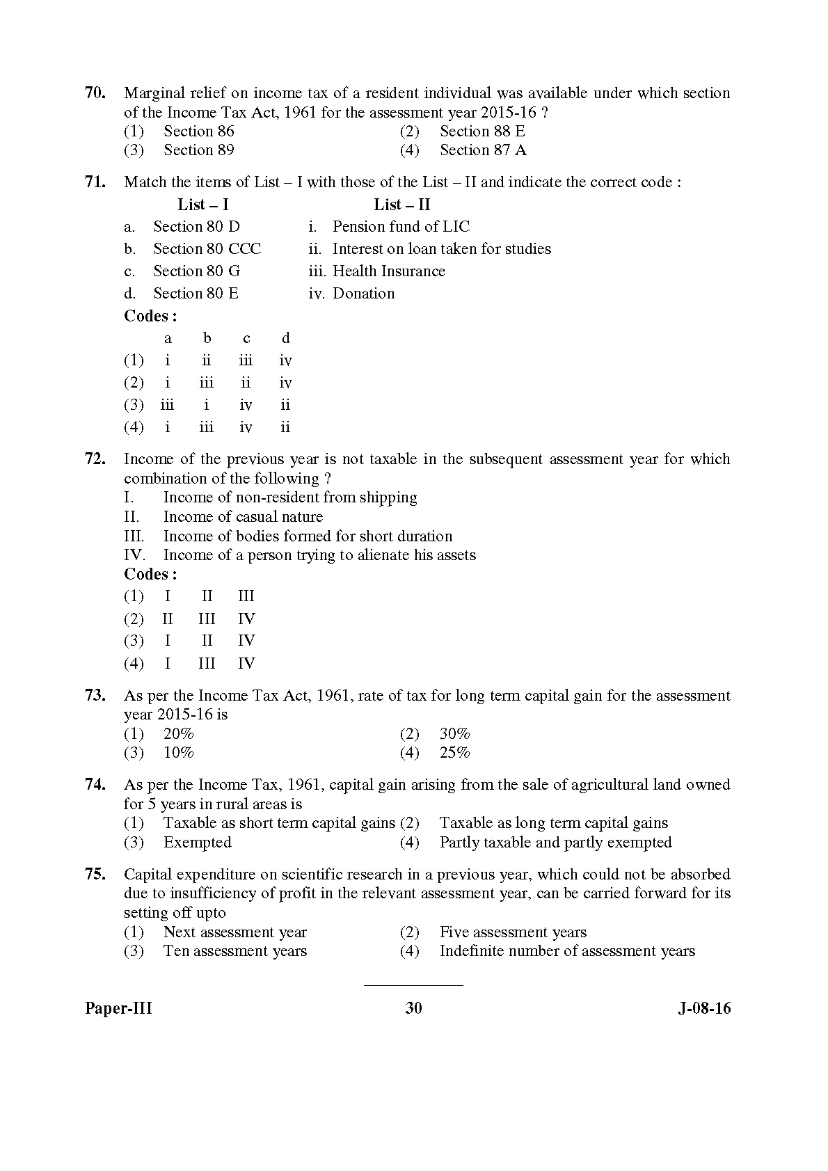 UGC NET Commerce Question Paper III Set 2 July 2016 30