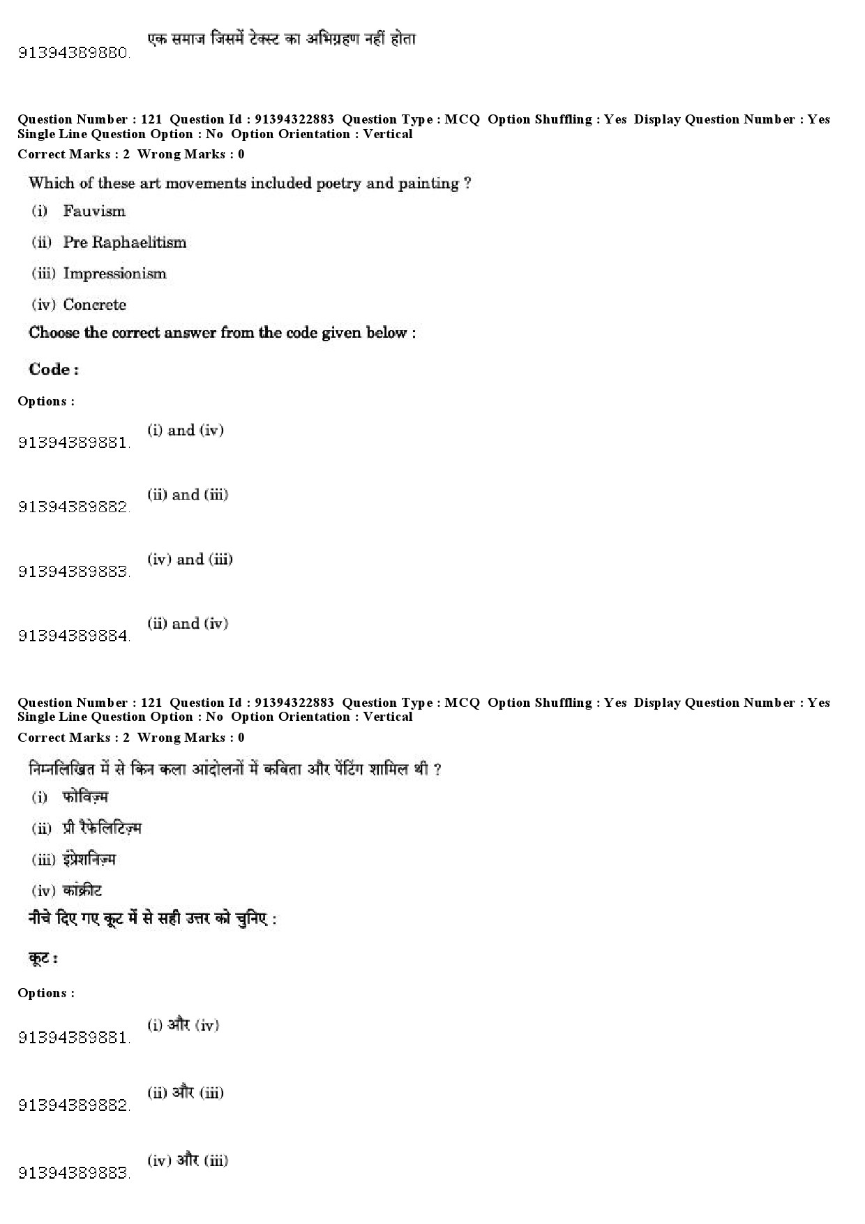 UGC NET Comparative Literature Question Paper December 2018 100