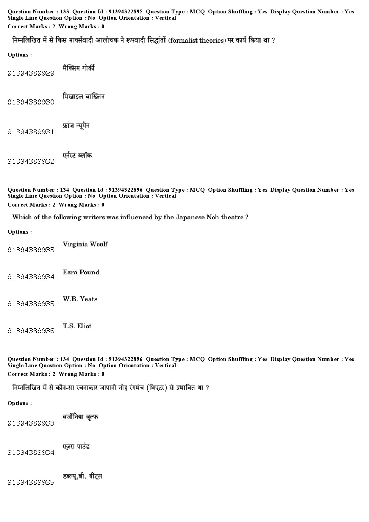 UGC NET Comparative Literature Question Paper December 2018 110