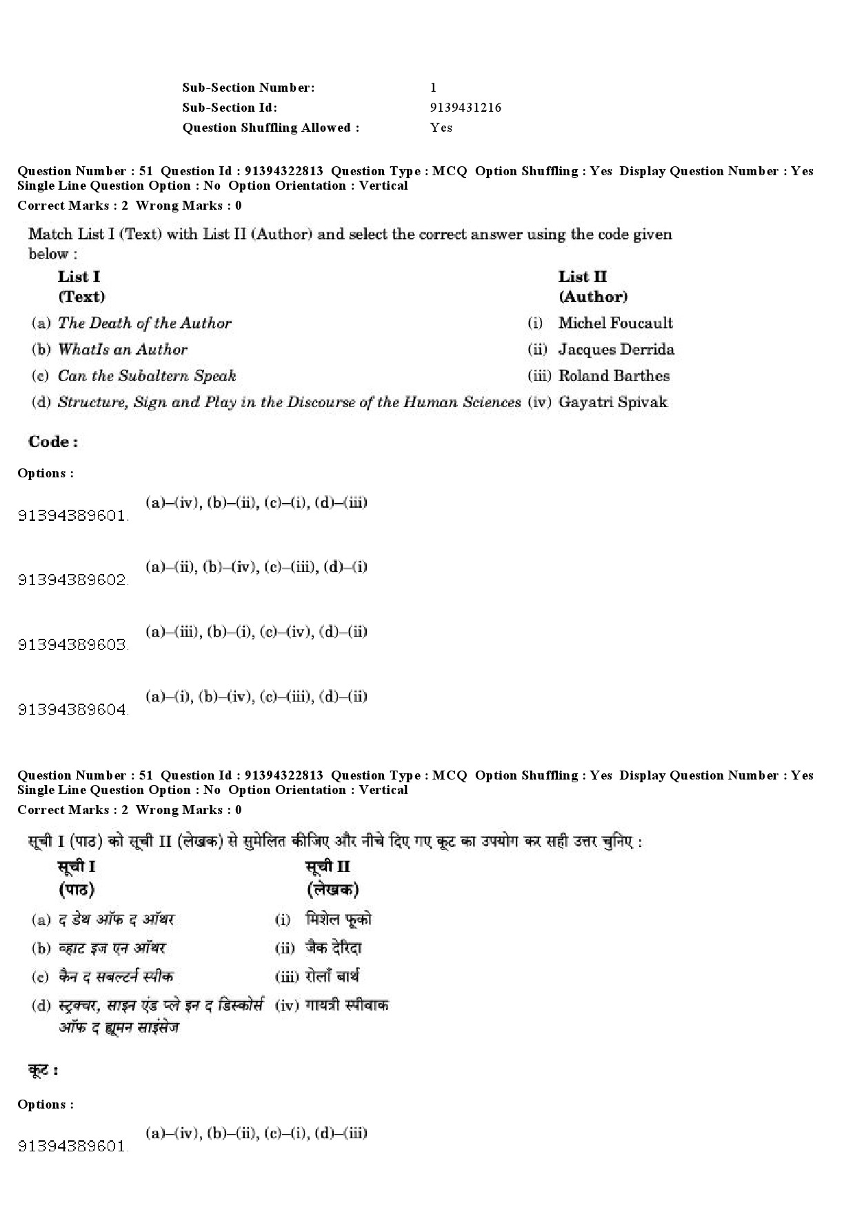 UGC NET Comparative Literature Question Paper December 2018 45