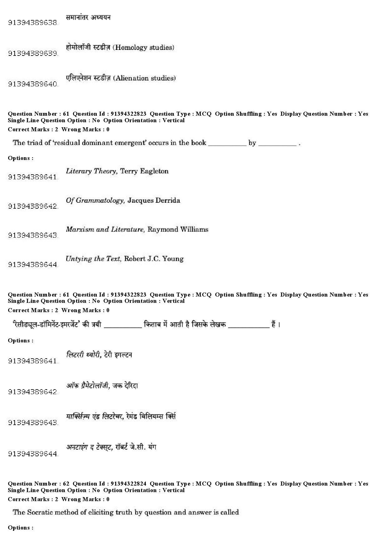 UGC NET Comparative Literature Question Paper December 2018 53