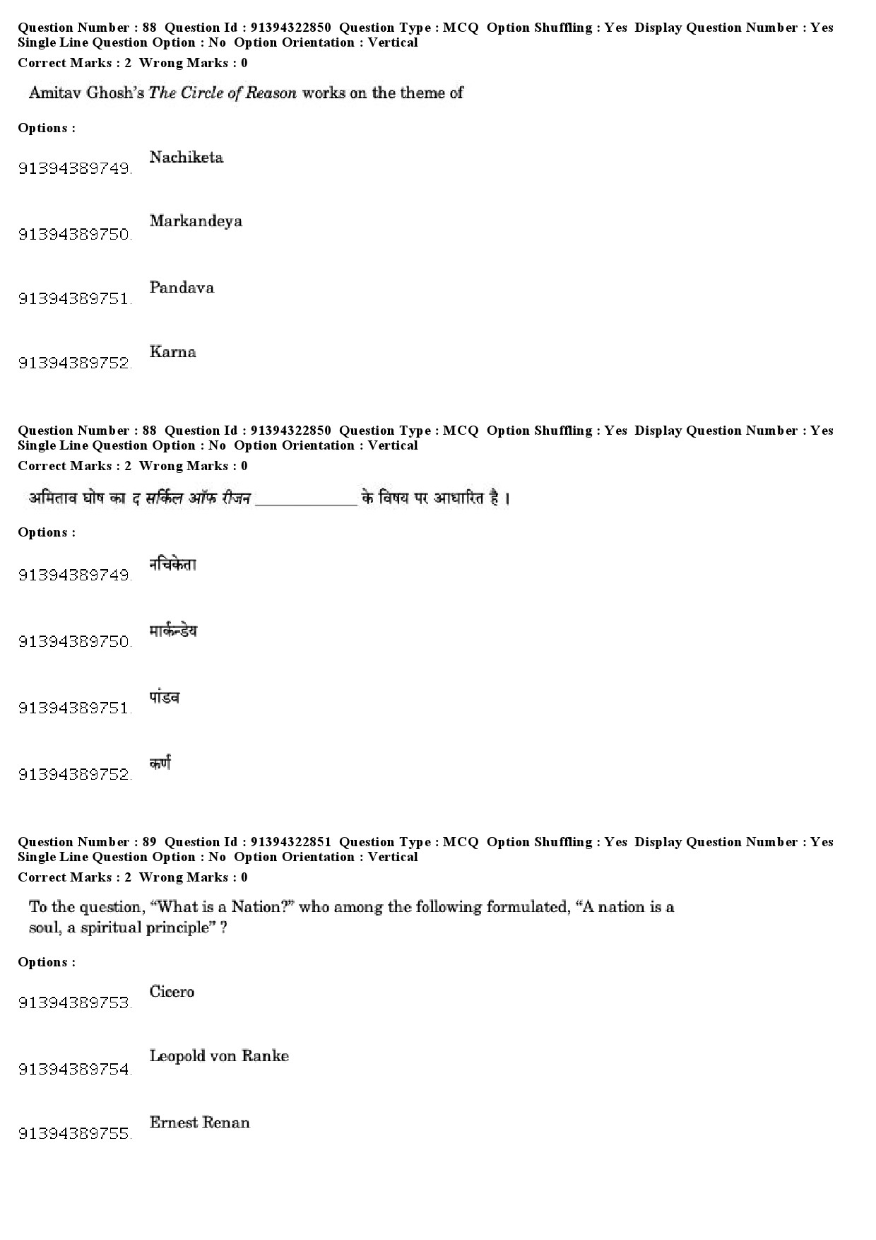 UGC NET Comparative Literature Question Paper December 2018 74