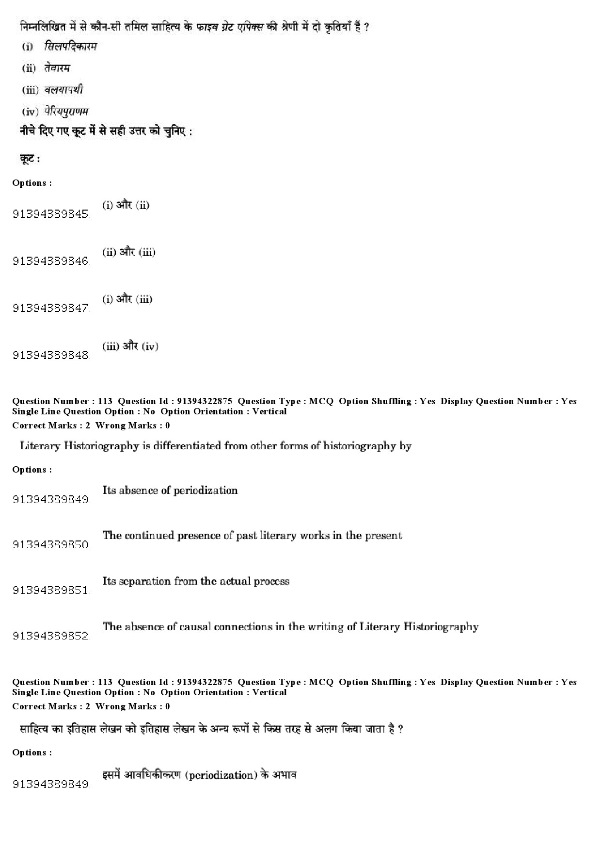 UGC NET Comparative Literature Question Paper December 2018 93