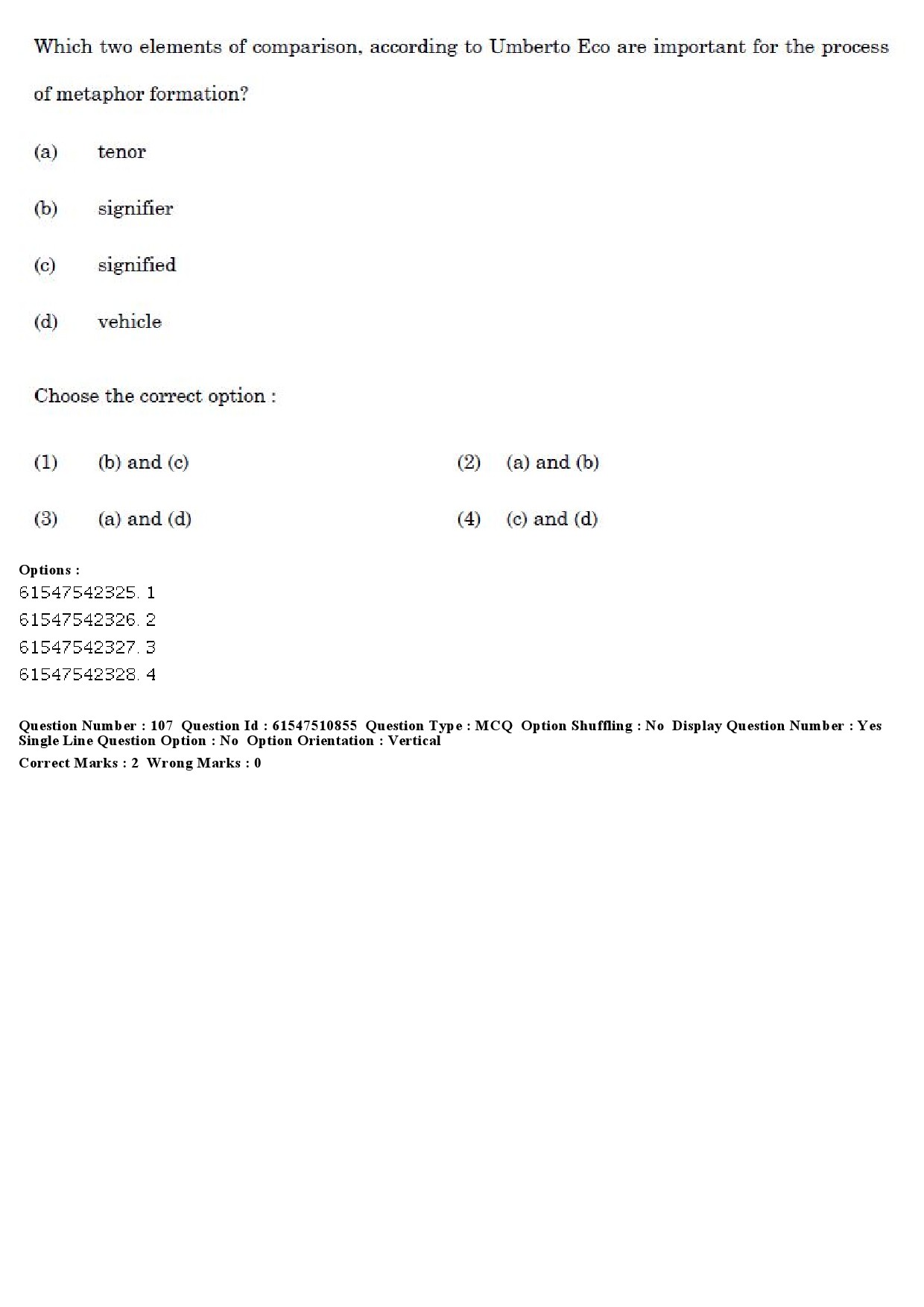 UGC NET Comparative Literature Question Paper December 2019 111