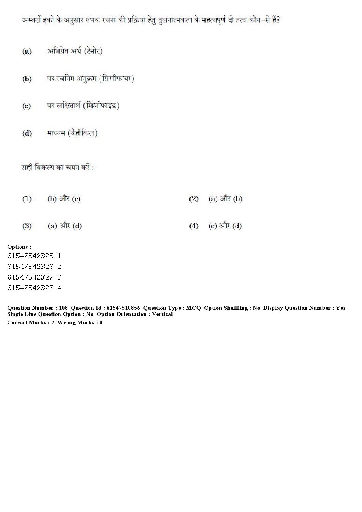 UGC NET Comparative Literature Question Paper December 2019 112