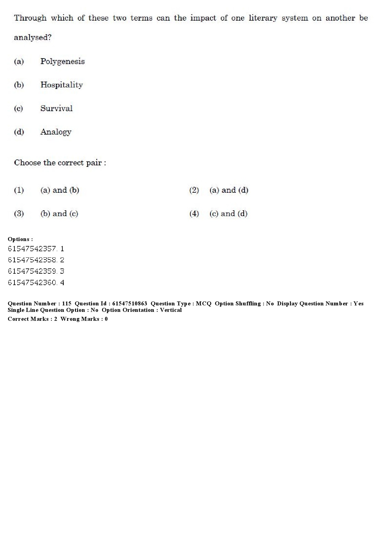 UGC NET Comparative Literature Question Paper December 2019 124