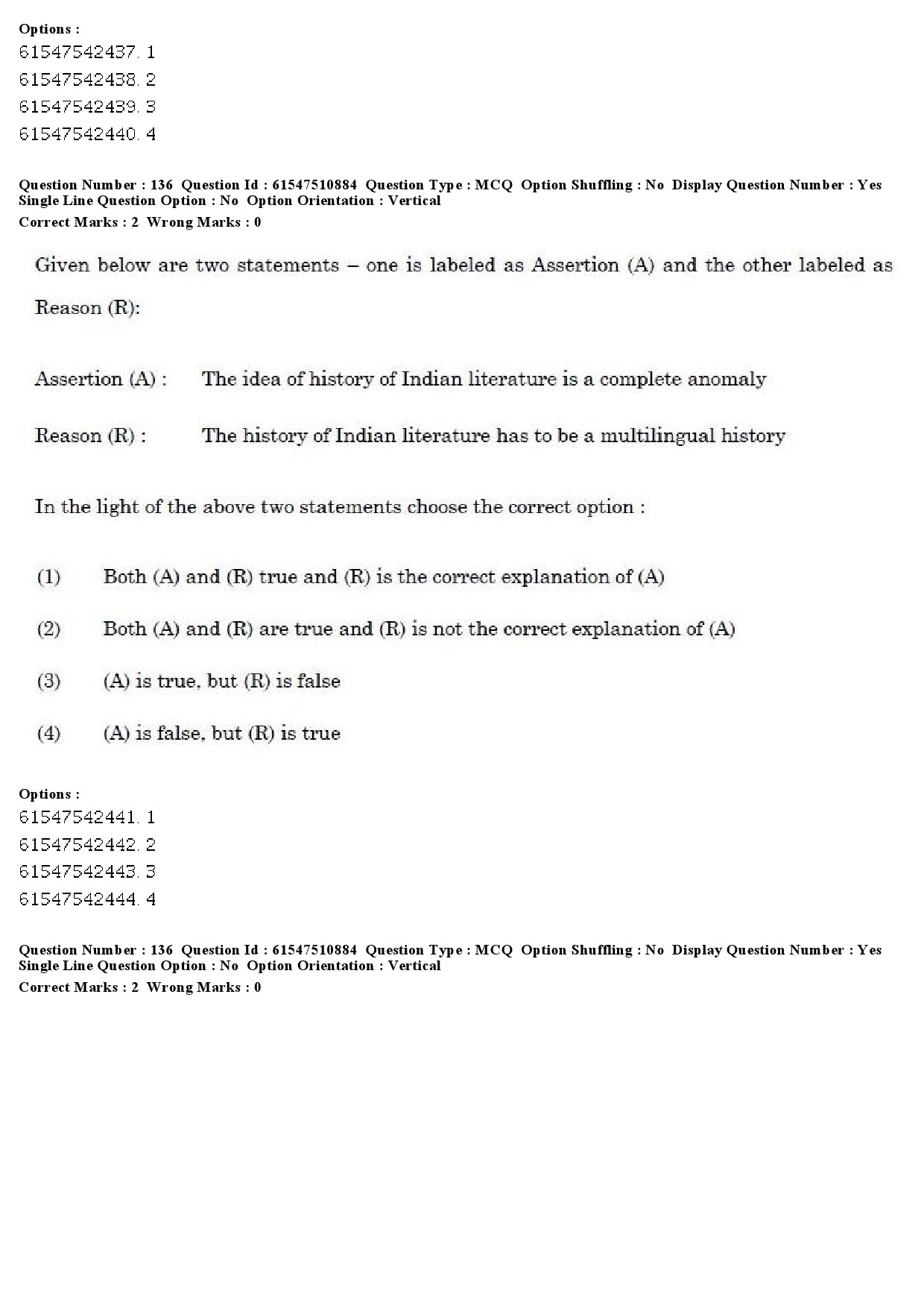 UGC NET Comparative Literature Question Paper December 2019 154