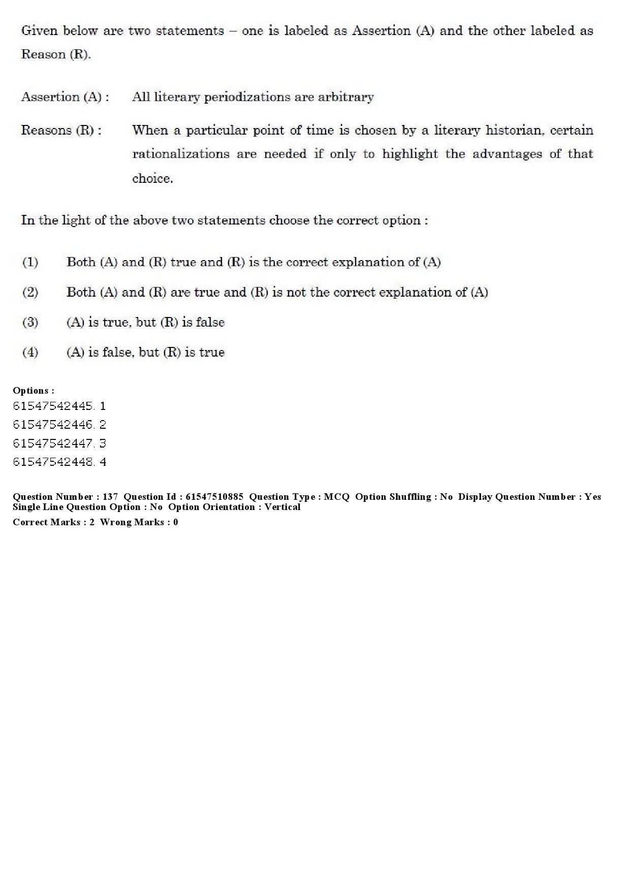 UGC NET Comparative Literature Question Paper December 2019 156