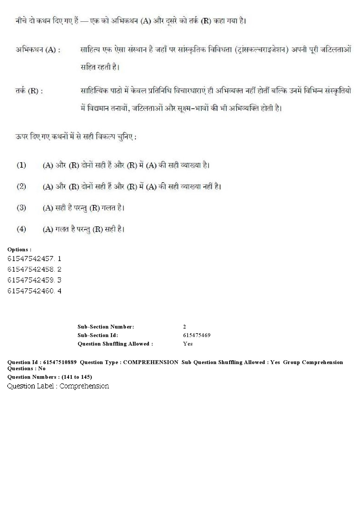 UGC NET Comparative Literature Question Paper December 2019 163