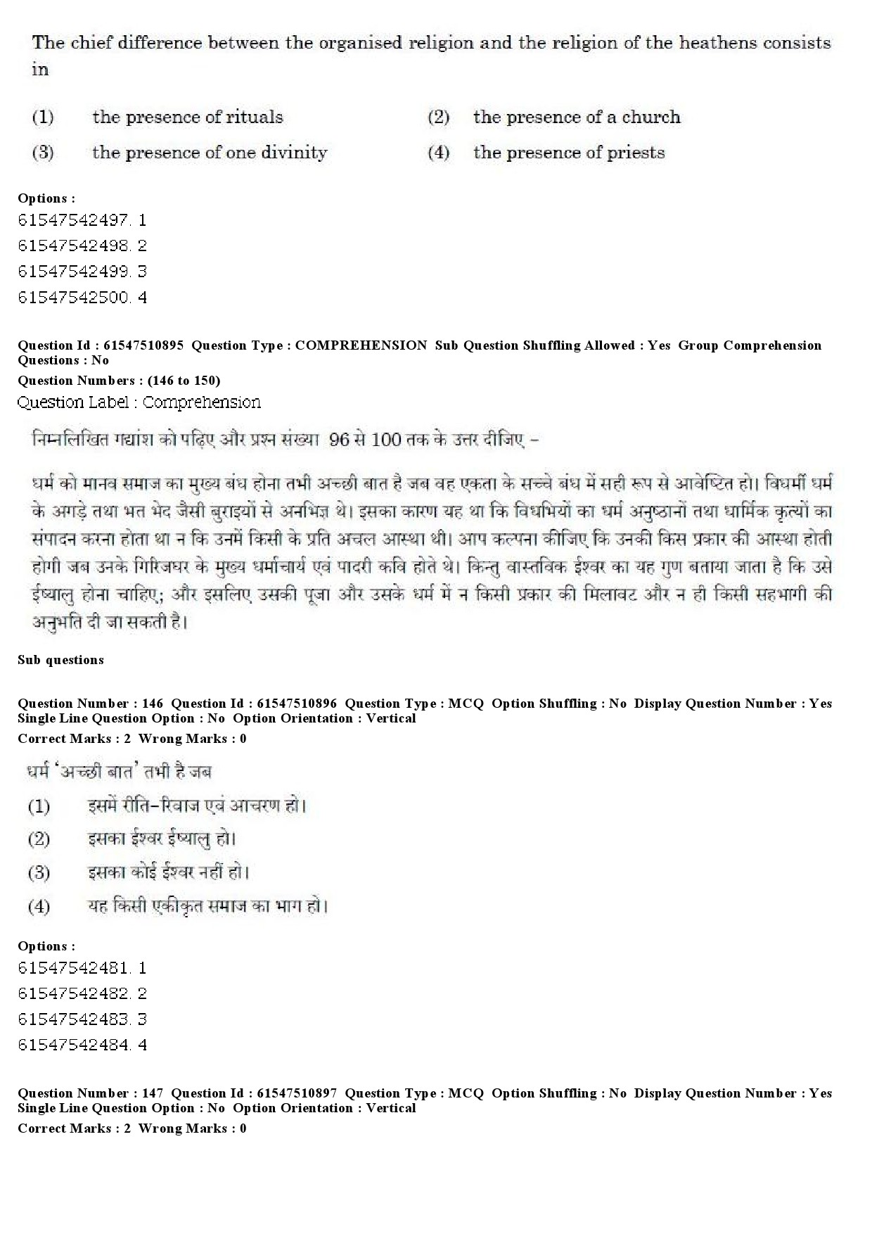 UGC NET Comparative Literature Question Paper December 2019 170