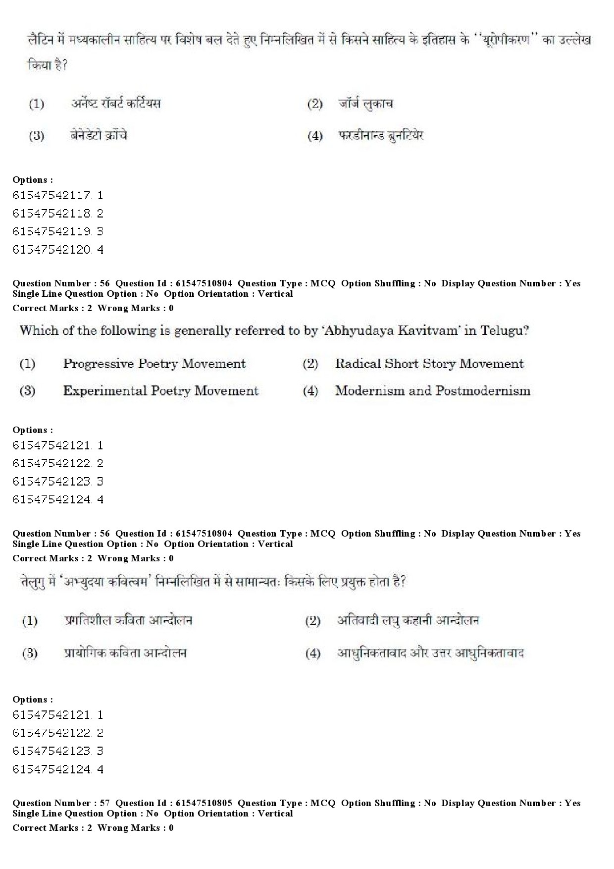 UGC NET Comparative Literature Question Paper December 2019 57