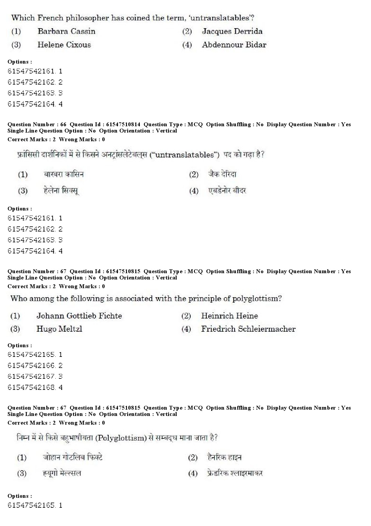 UGC NET Comparative Literature Question Paper December 2019 64