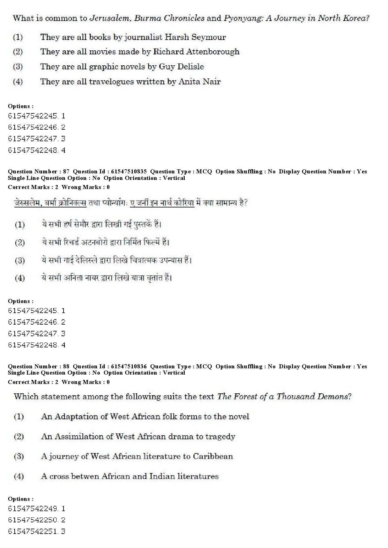 UGC NET Comparative Literature Question Paper December 2019 79