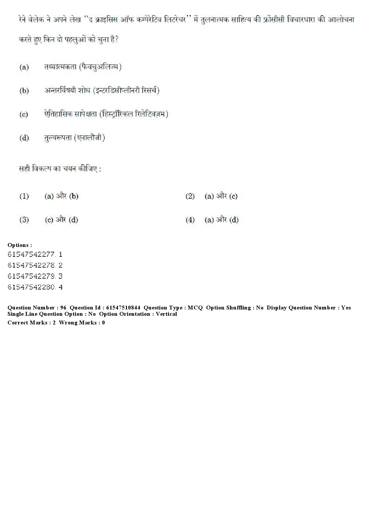 UGC NET Comparative Literature Question Paper December 2019 88