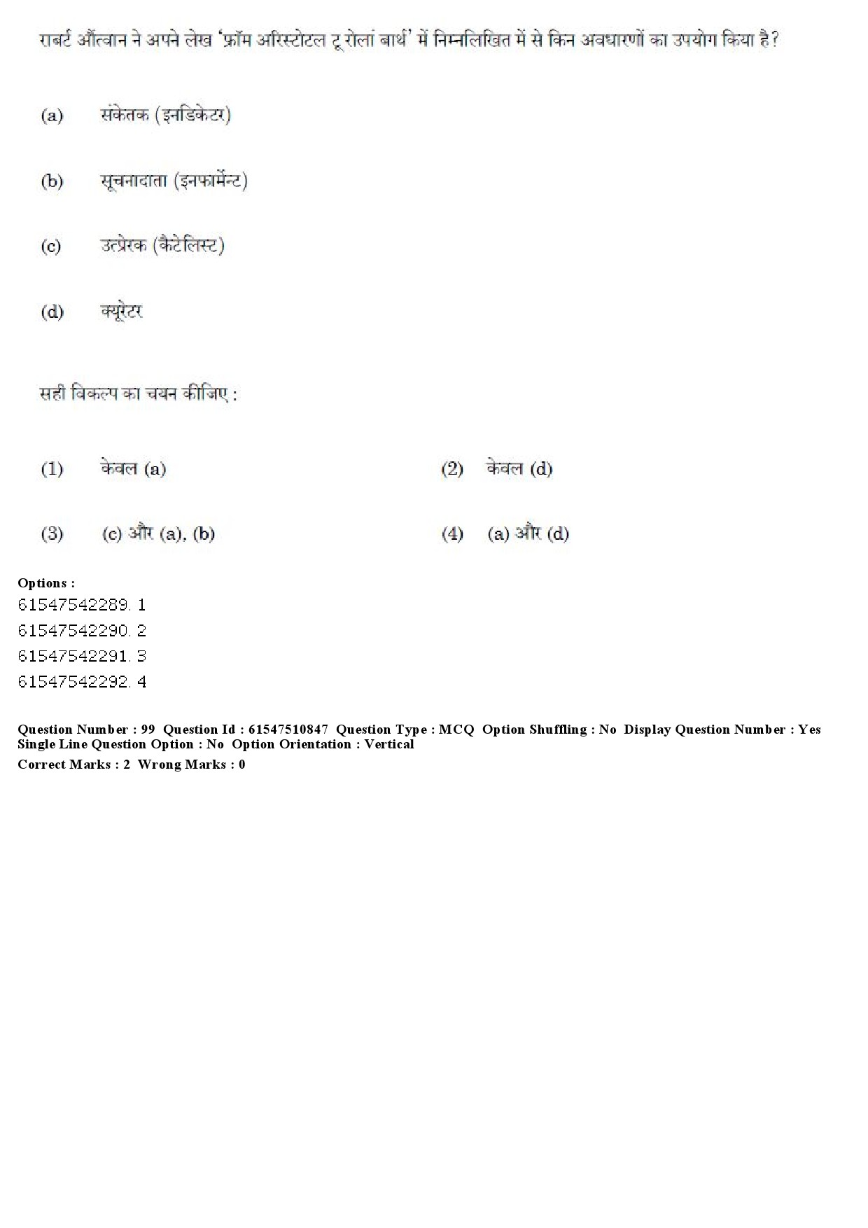 UGC NET Comparative Literature Question Paper December 2019 94