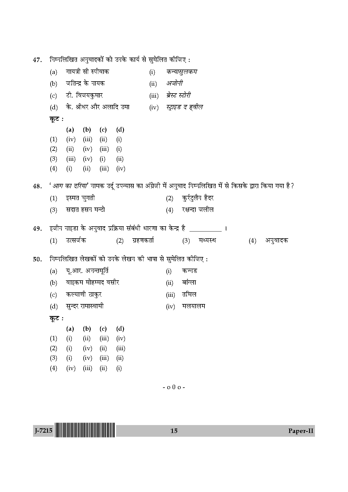 UGC NET Comparative Literature Question Paper II June 2015 15