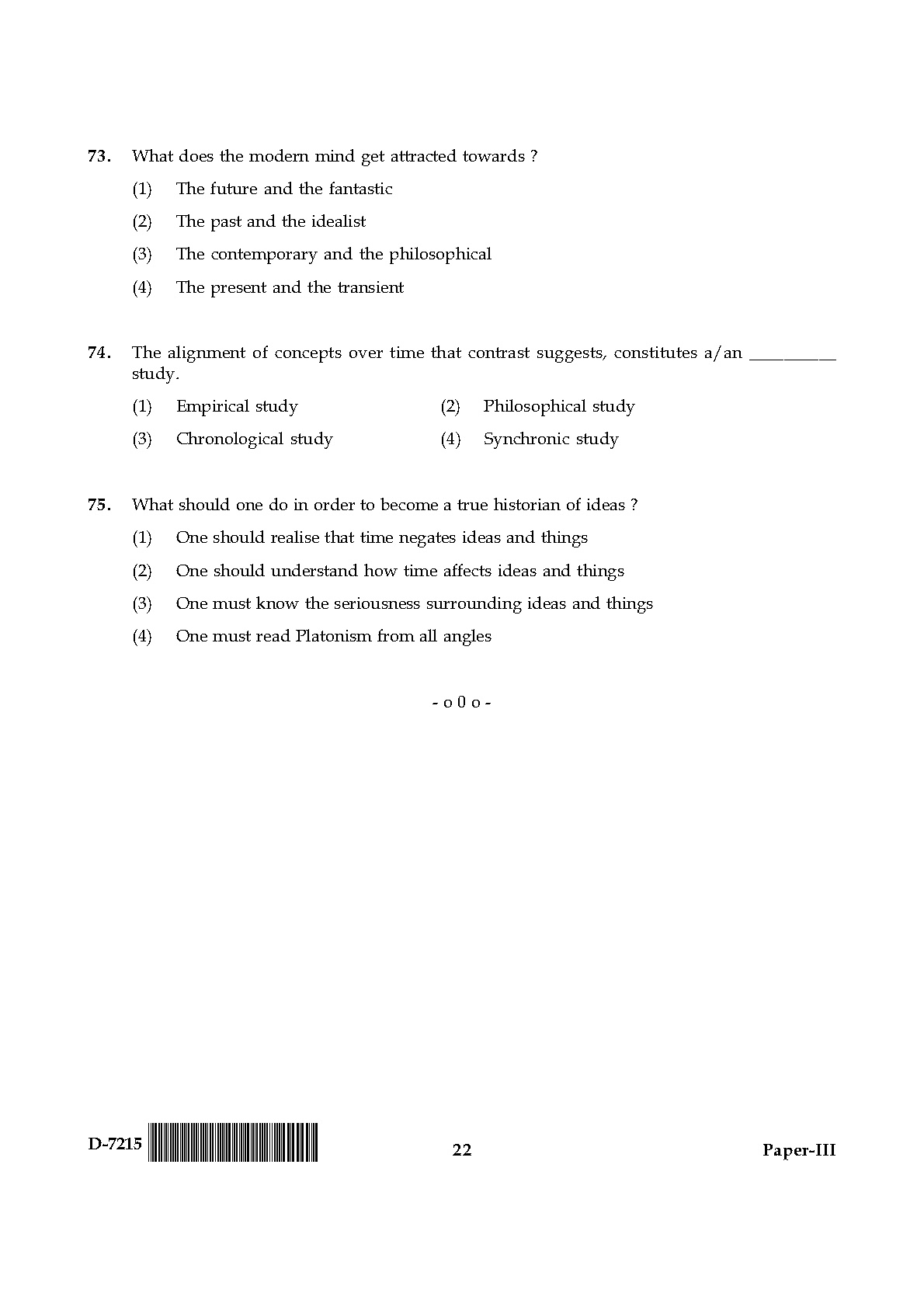 UGC NET Comparative Literature Question Paper III December 2015 22