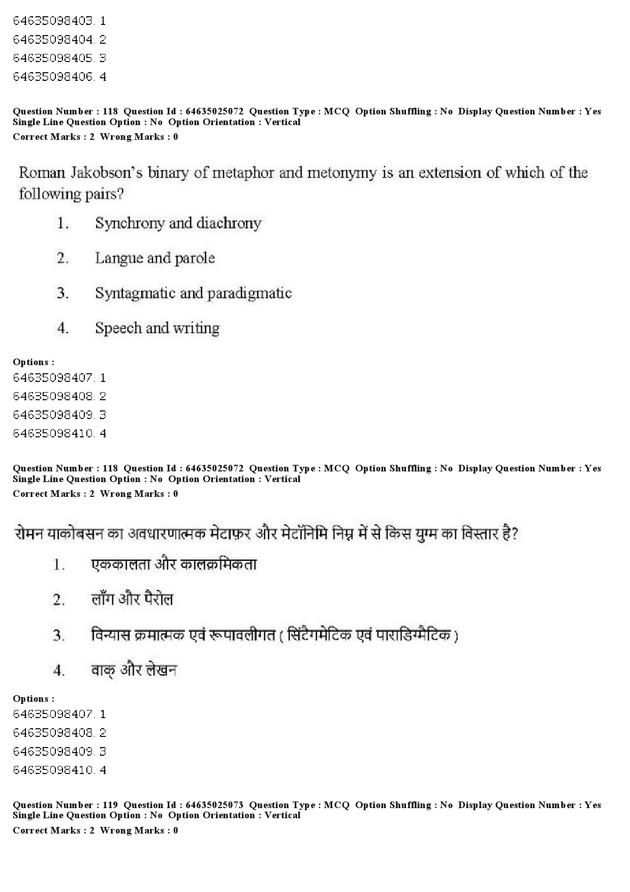 UGC NET Comparative Literature Question Paper June 2019 104