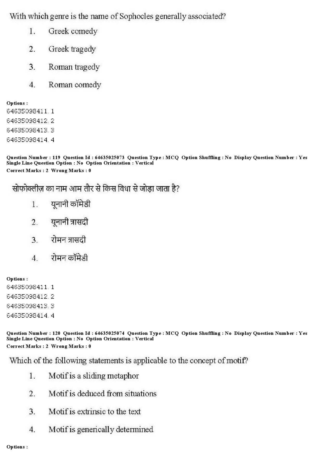 UGC NET Comparative Literature Question Paper June 2019 105