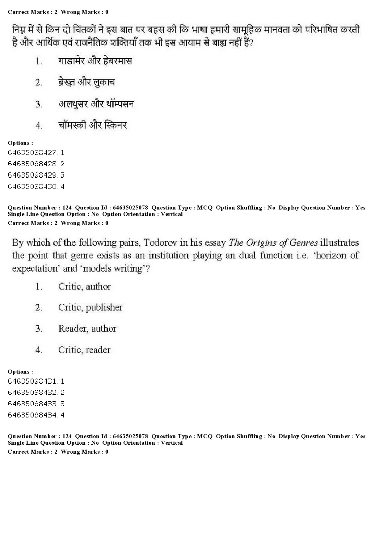 UGC NET Comparative Literature Question Paper June 2019 109