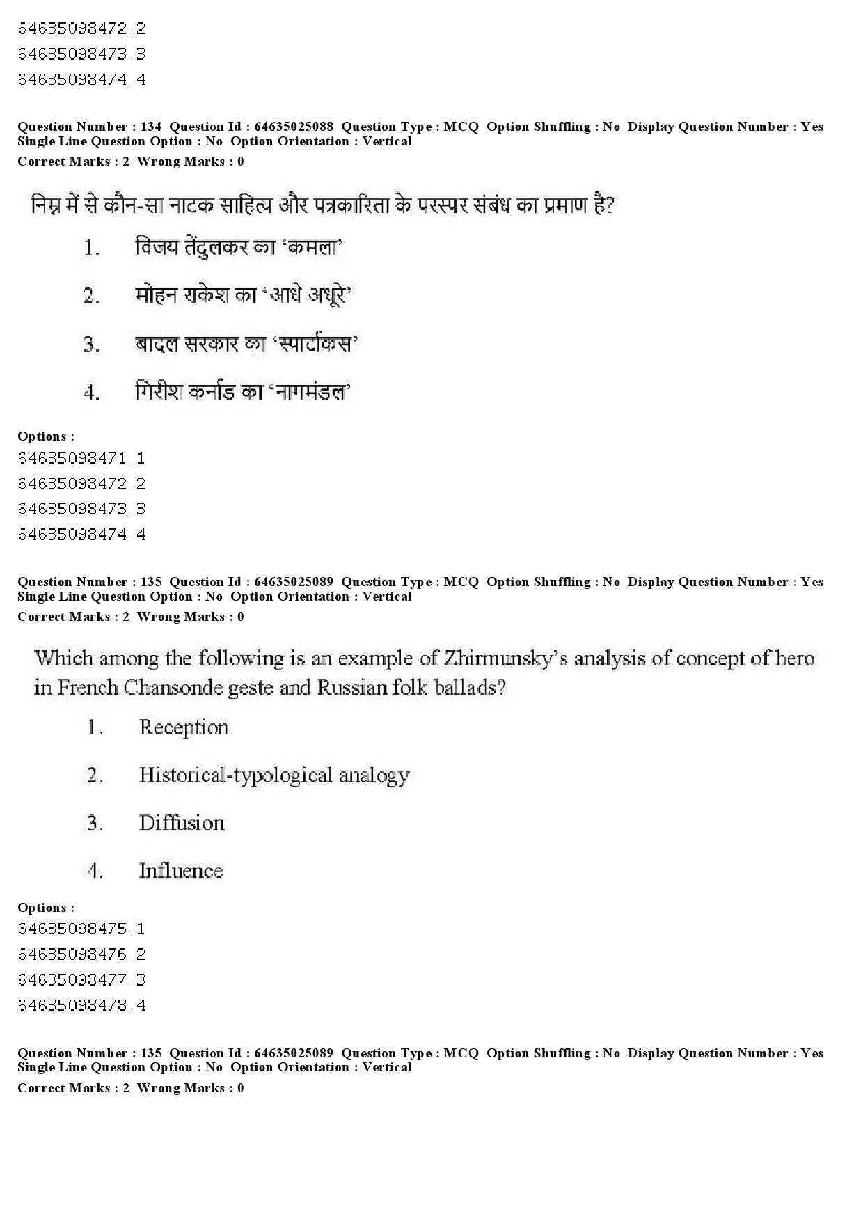 UGC NET Comparative Literature Question Paper June 2019 119