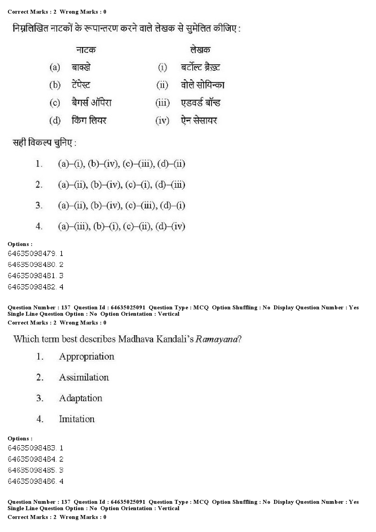 UGC NET Comparative Literature Question Paper June 2019 121