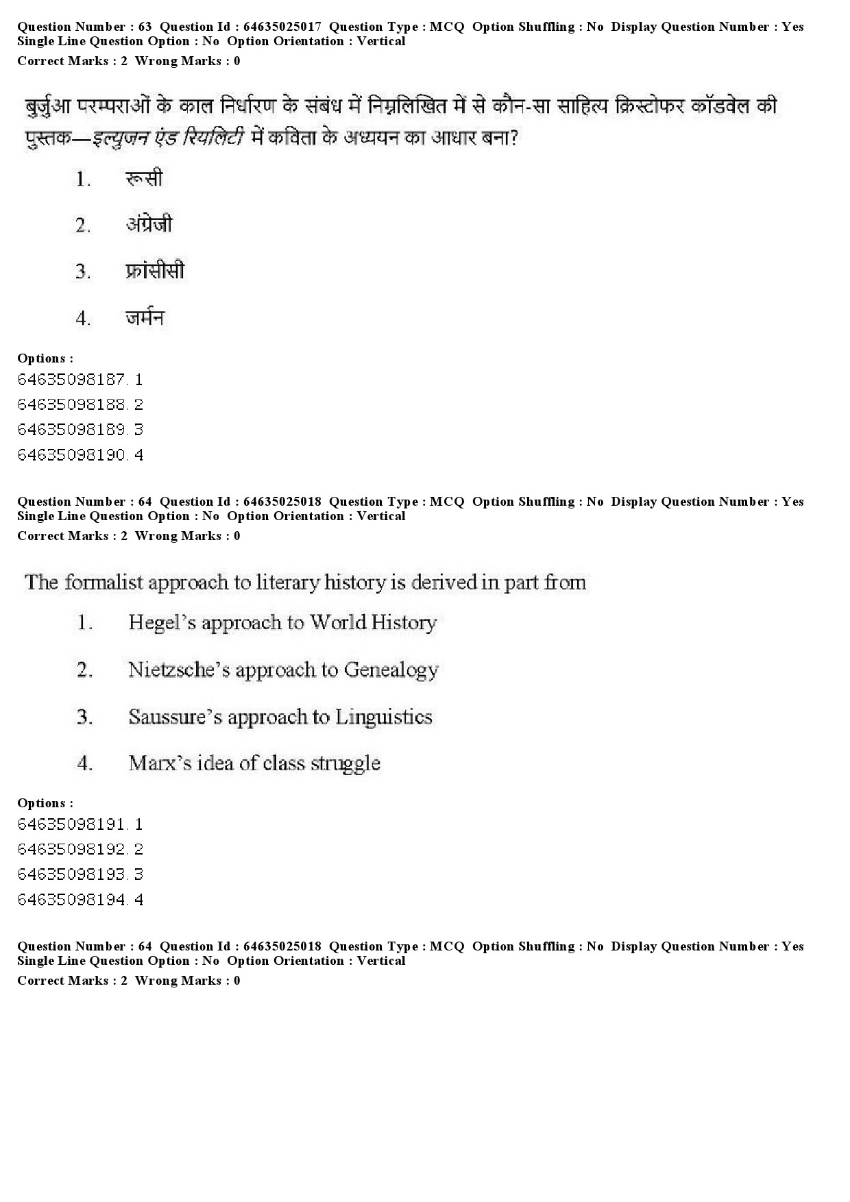 UGC NET Comparative Literature Question Paper June 2019 54