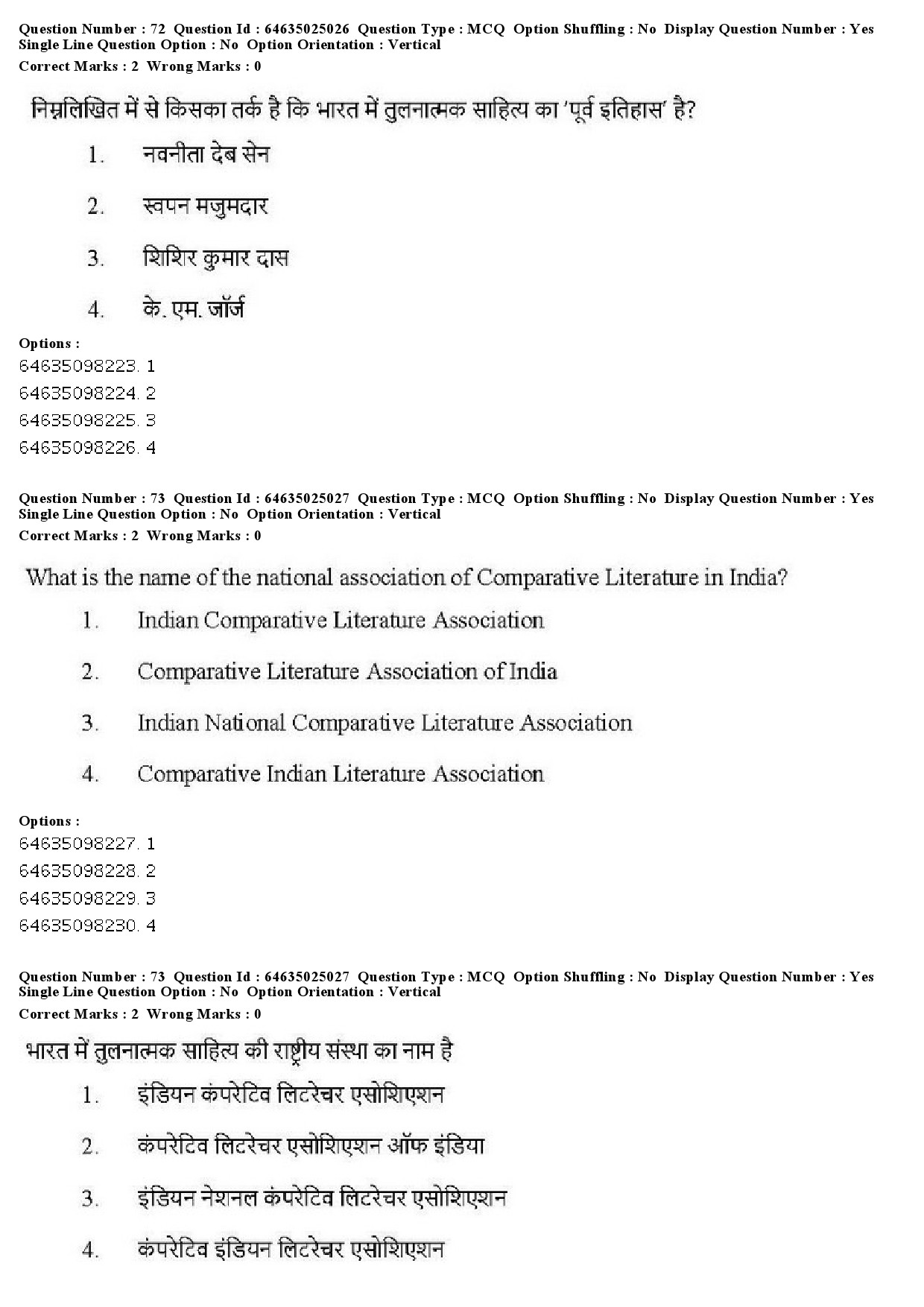 UGC NET Comparative Literature Question Paper June 2019 63