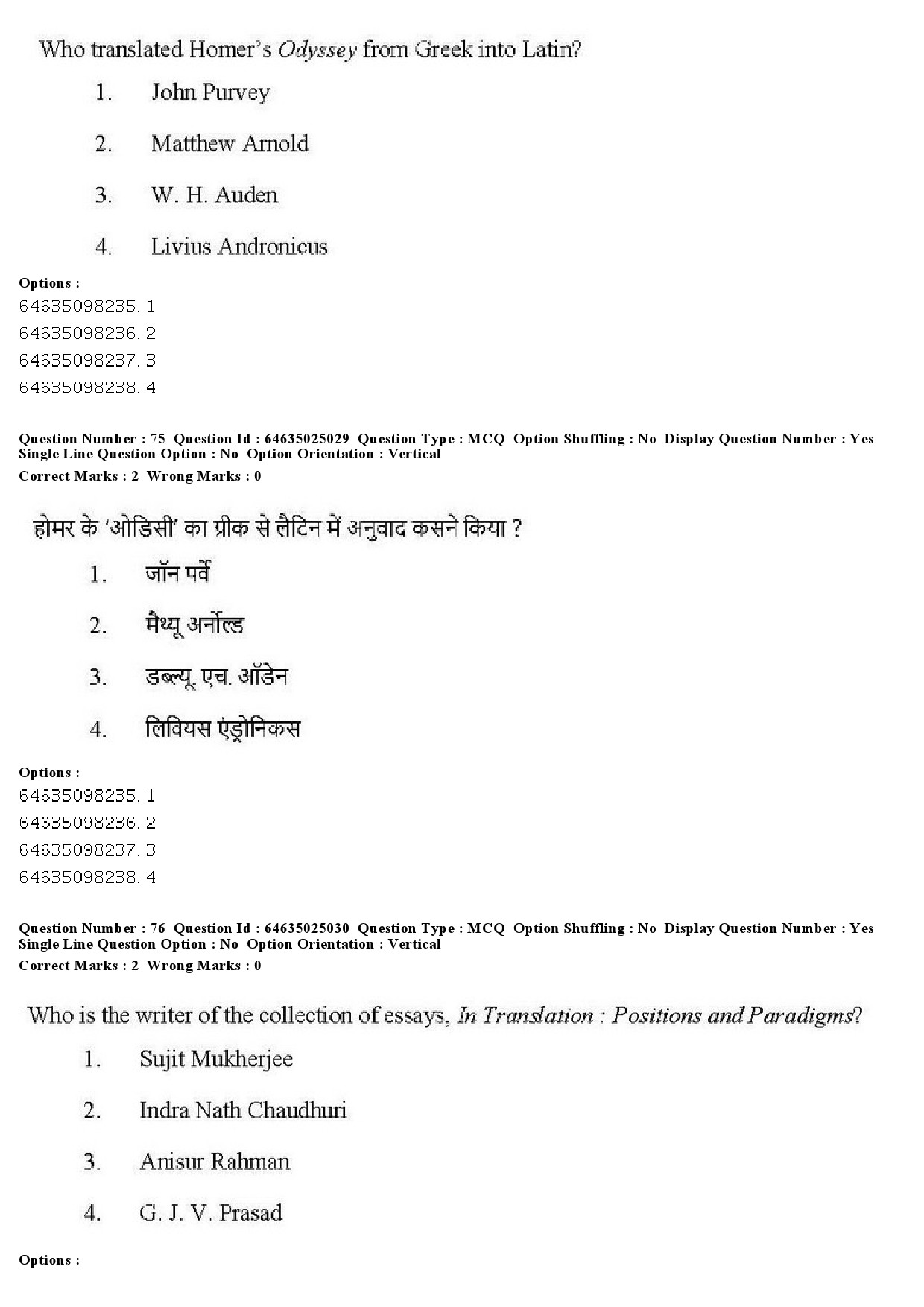 UGC NET Comparative Literature Question Paper June 2019 65