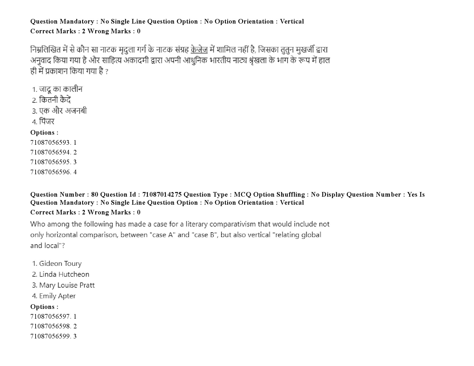 UGC NET Comparative Literature Question Paper September 2020 105