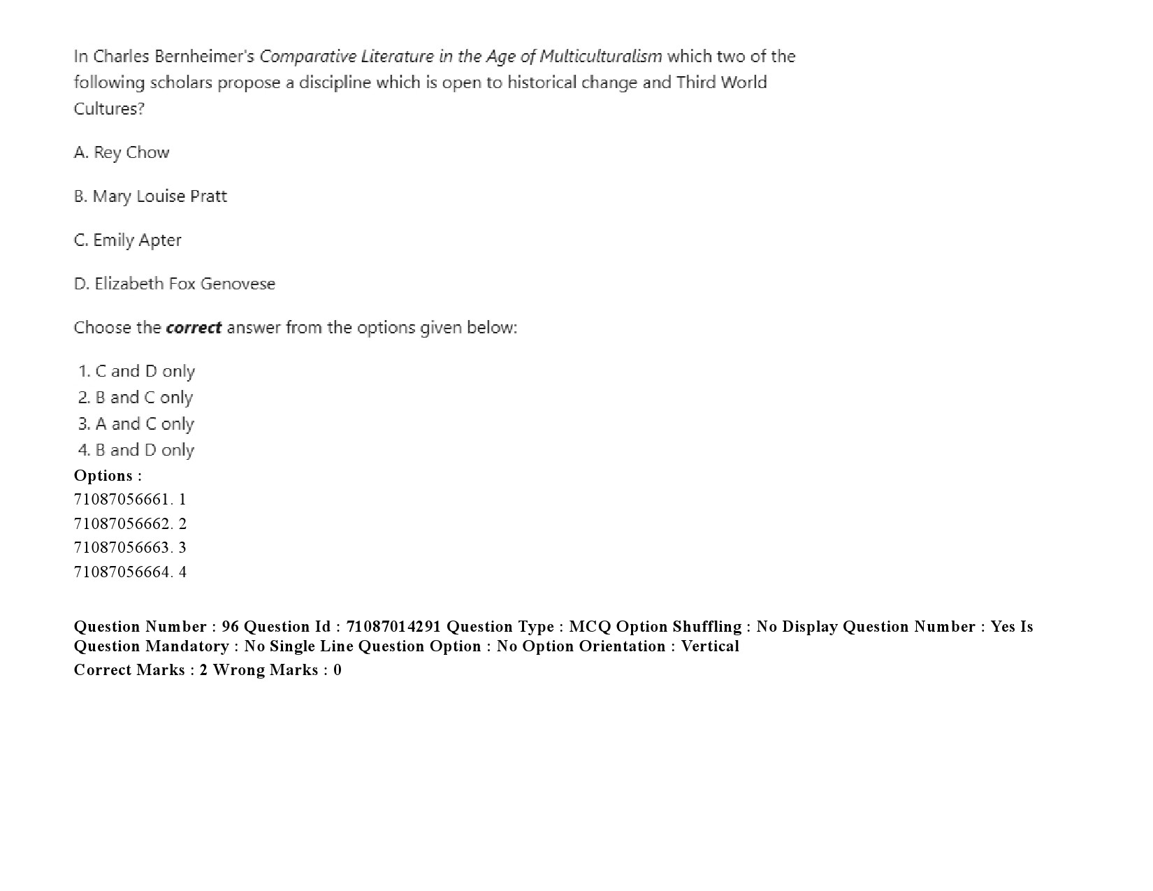 UGC NET Comparative Literature Question Paper September 2020 127