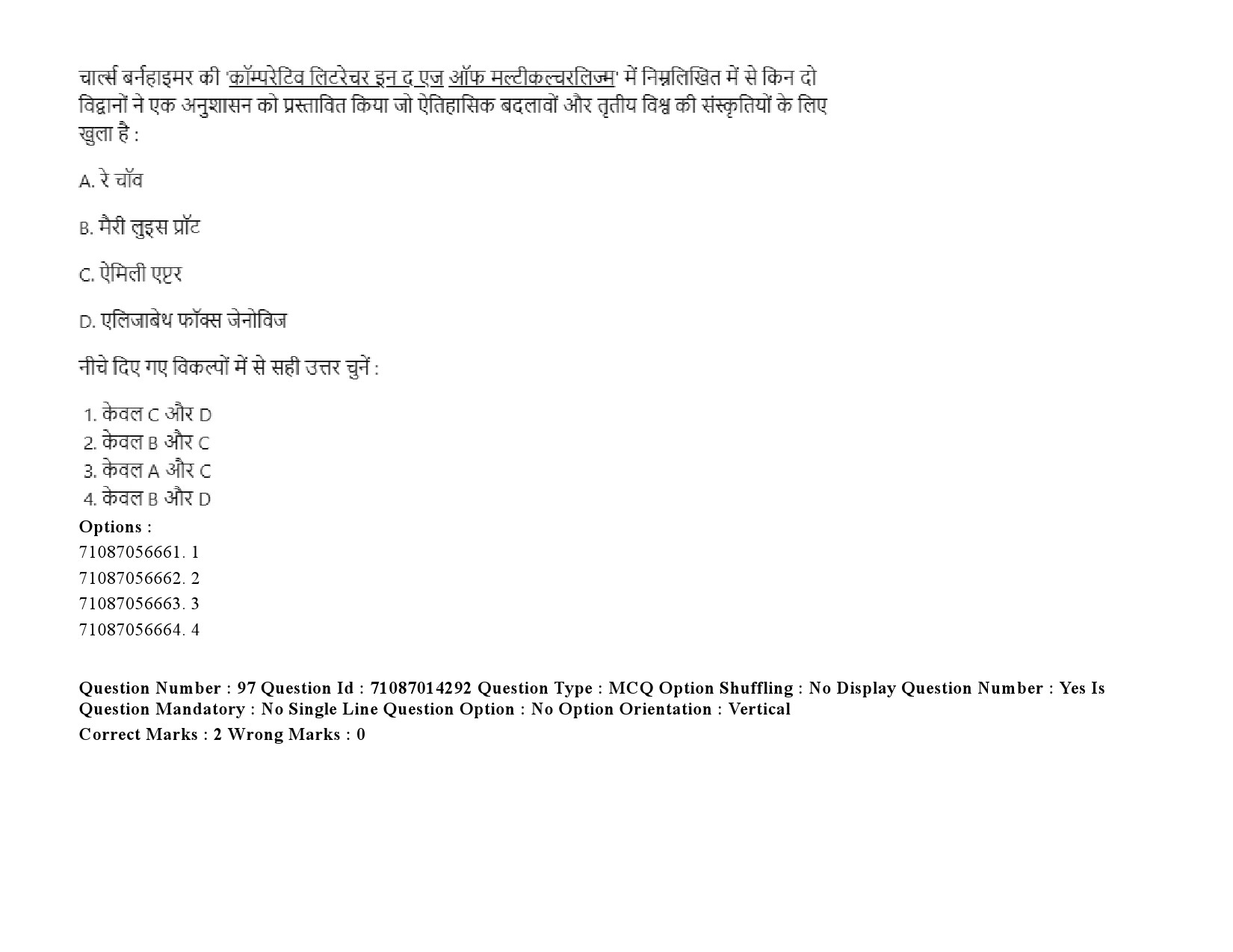 UGC NET Comparative Literature Question Paper September 2020 128