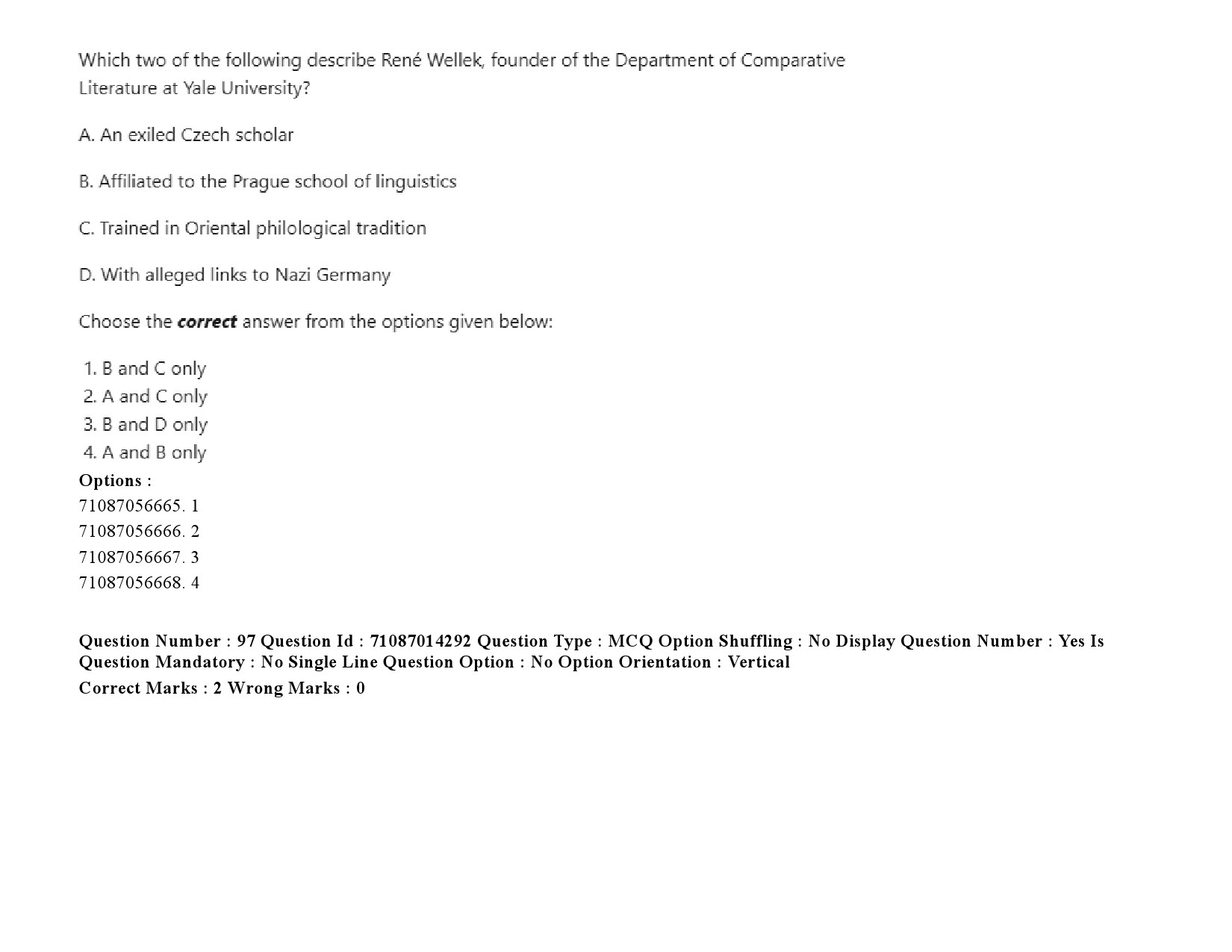 UGC NET Comparative Literature Question Paper September 2020 129