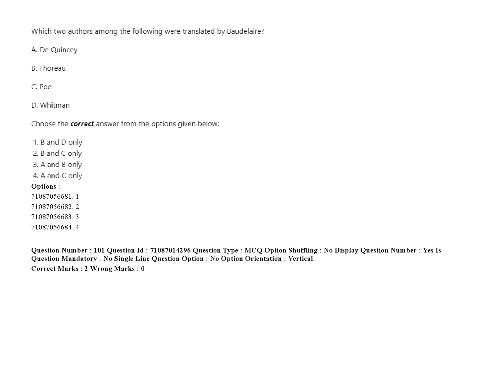 UGC NET Comparative Literature Question Paper September 2020 137