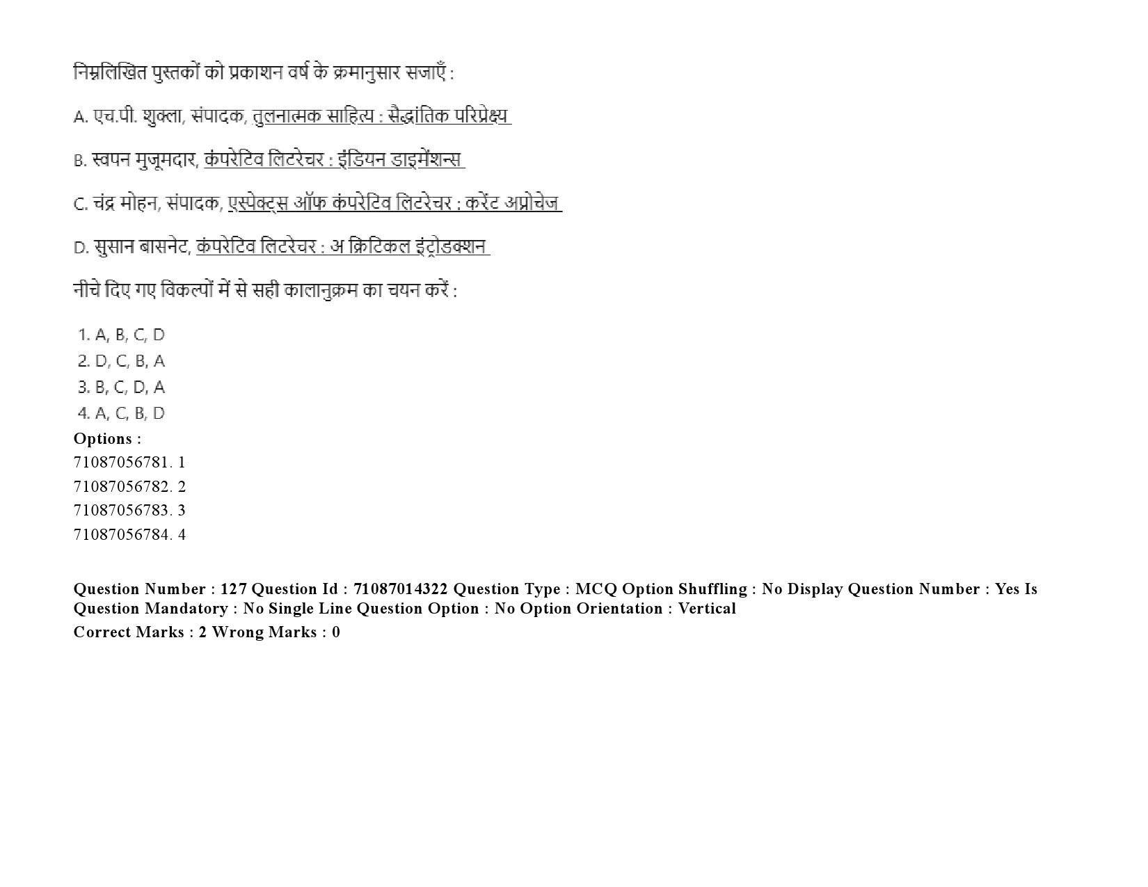 UGC NET Comparative Literature Question Paper September 2020 187