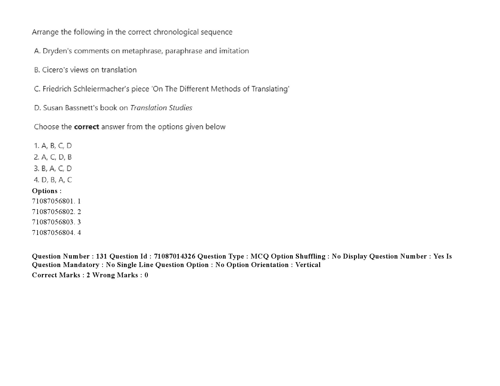 UGC NET Comparative Literature Question Paper September 2020 196