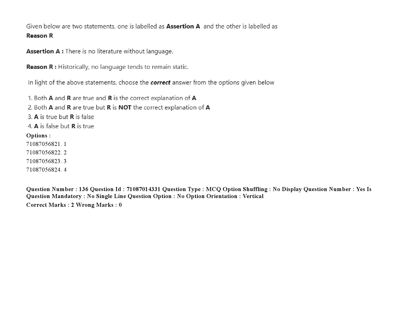 UGC NET Comparative Literature Question Paper September 2020 205