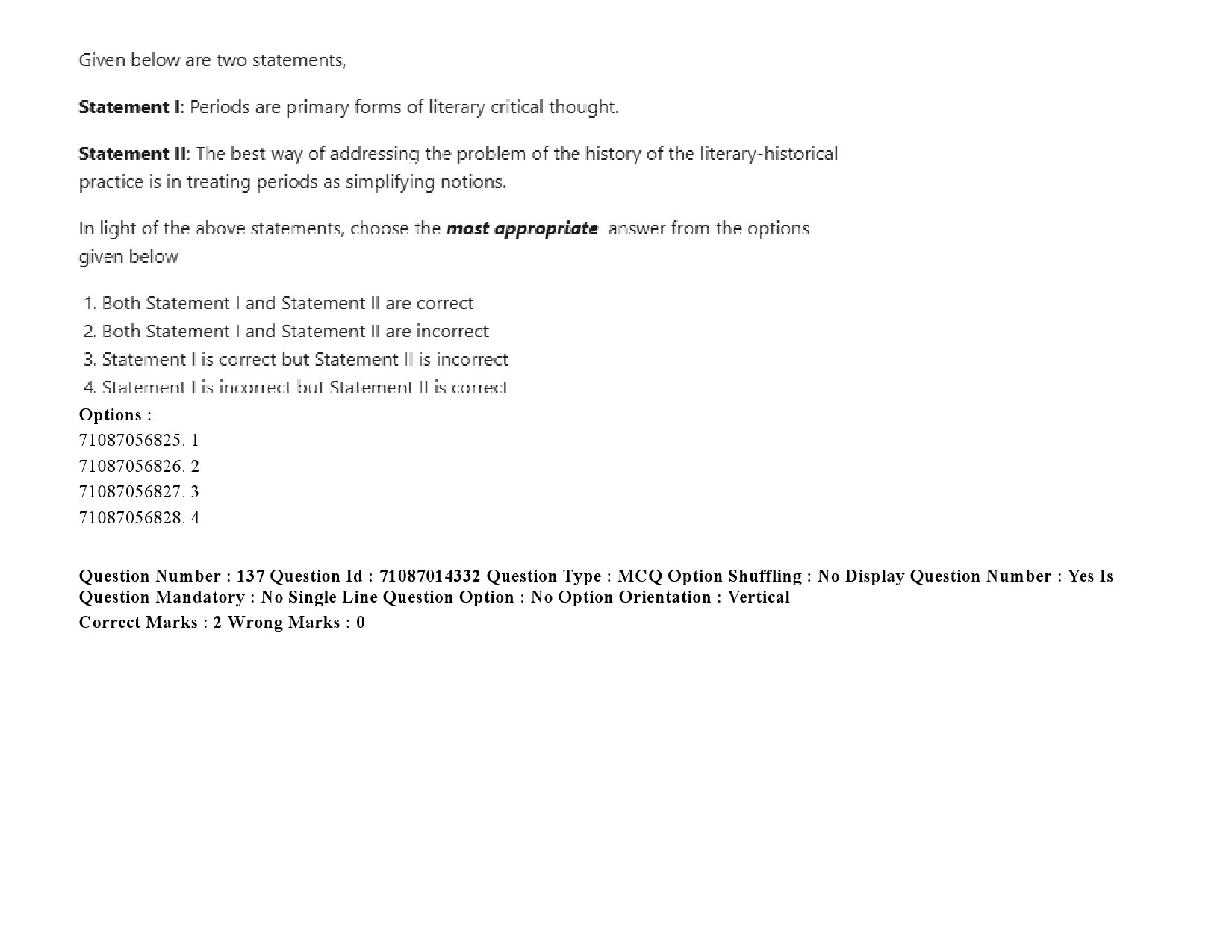 UGC NET Comparative Literature Question Paper September 2020 207