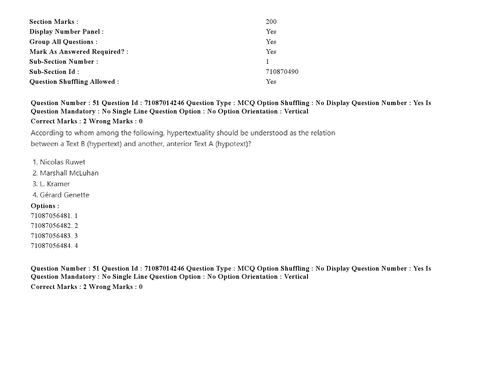 UGC NET Comparative Literature Question Paper September 2020 76