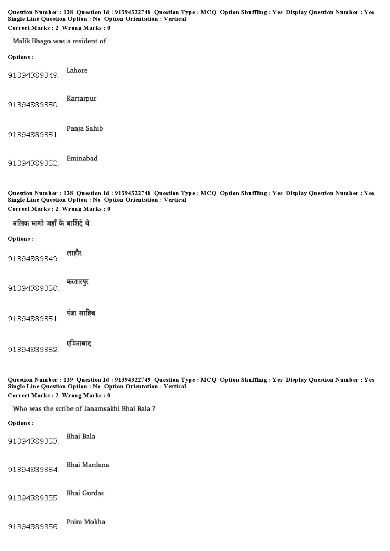 UGC NET Comparative Study of Religions Question Paper December 2018 109