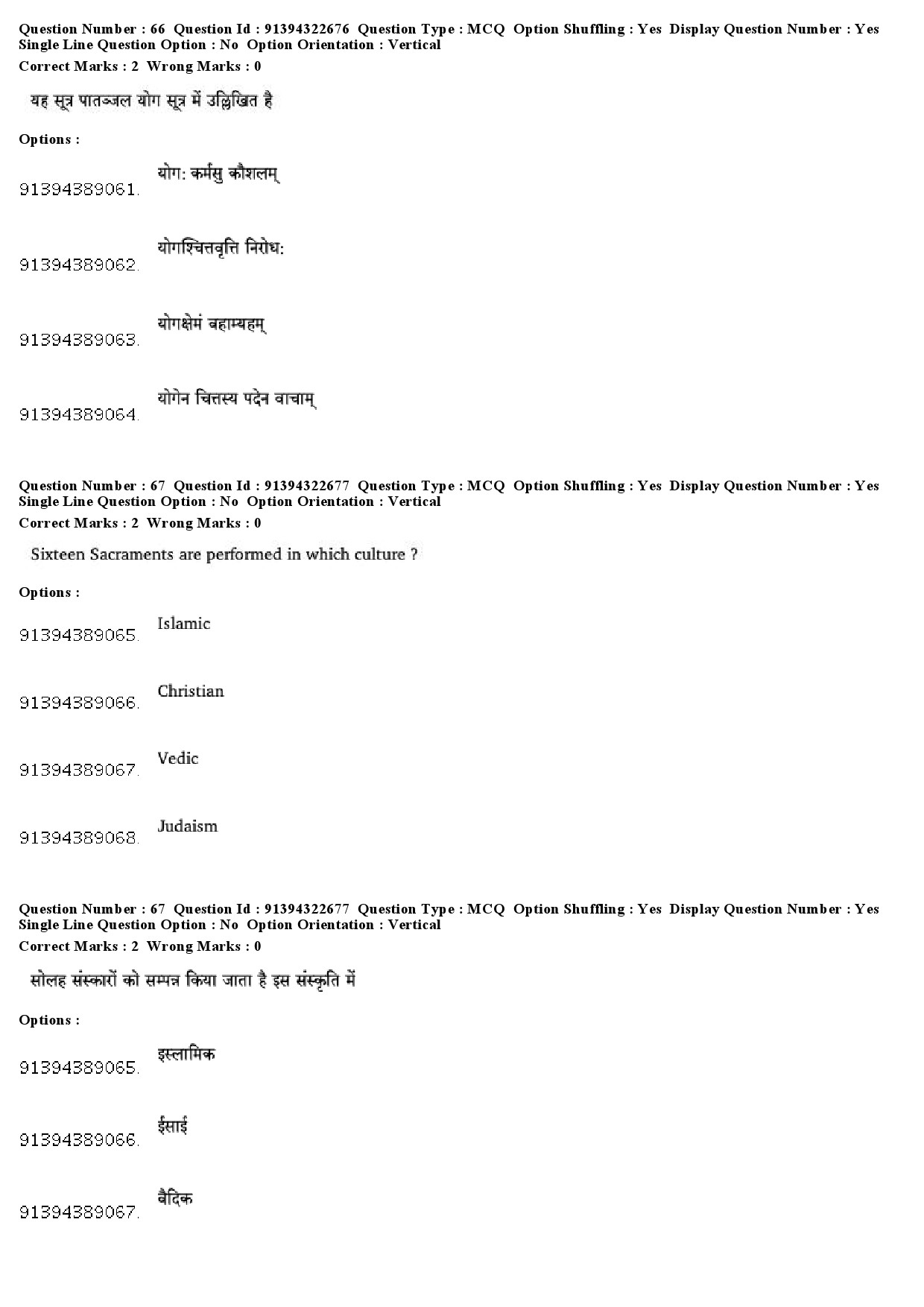 UGC NET Comparative Study of Religions Question Paper December 2018 56