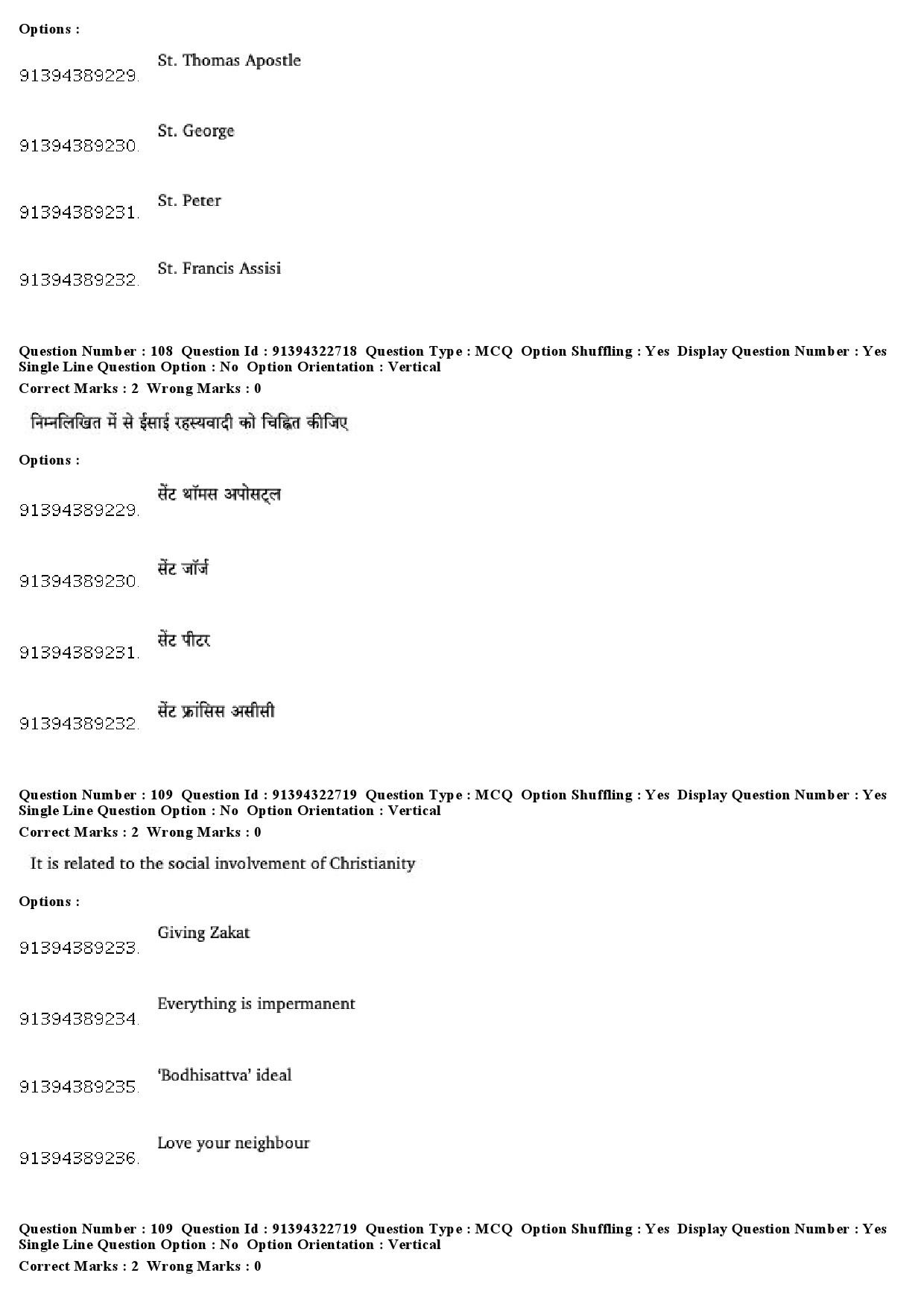 UGC NET Comparative Study of Religions Question Paper December 2018 86