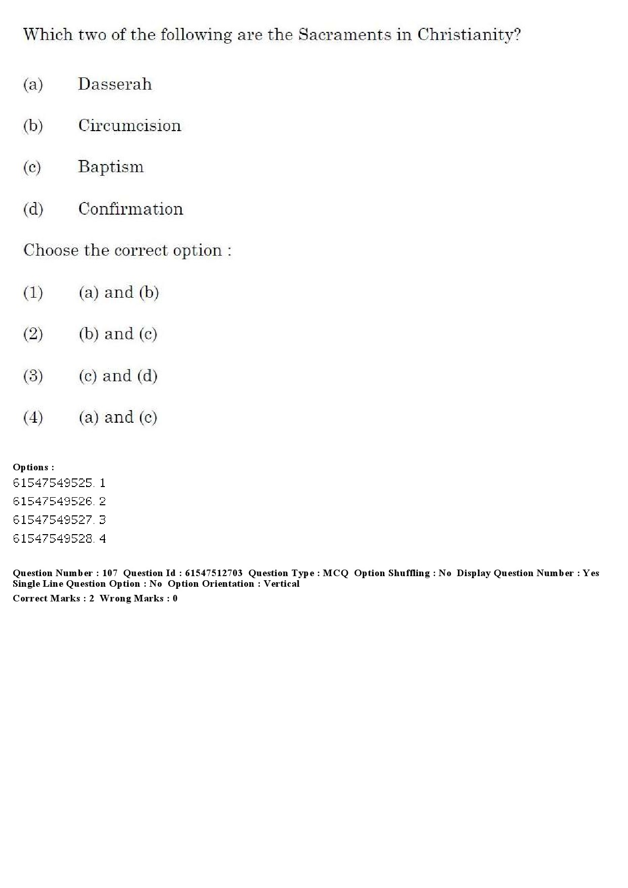 UGC NET Comparative Study of Religions Question Paper December 2019 109