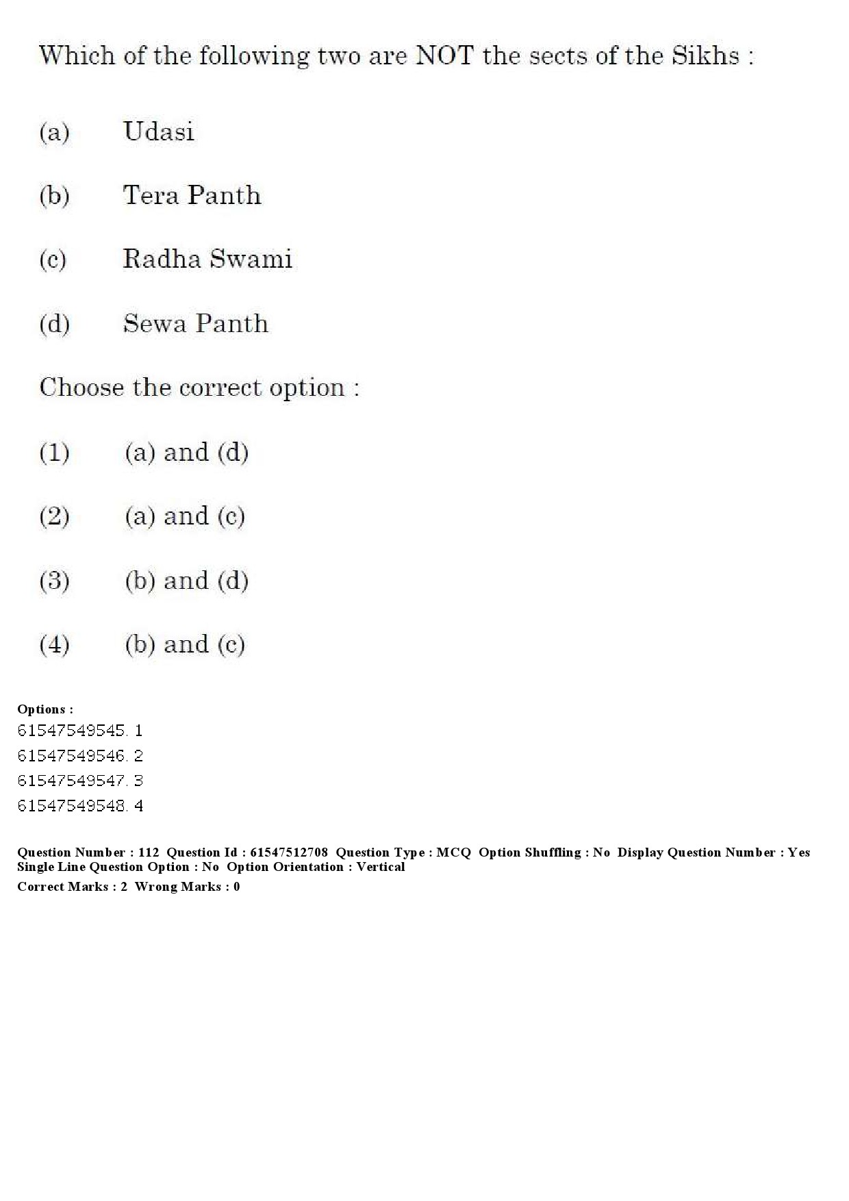 UGC NET Comparative Study of Religions Question Paper December 2019 119