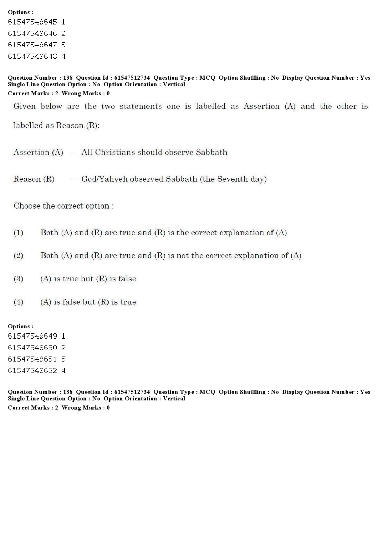 UGC NET Comparative Study of Religions Question Paper December 2019 159