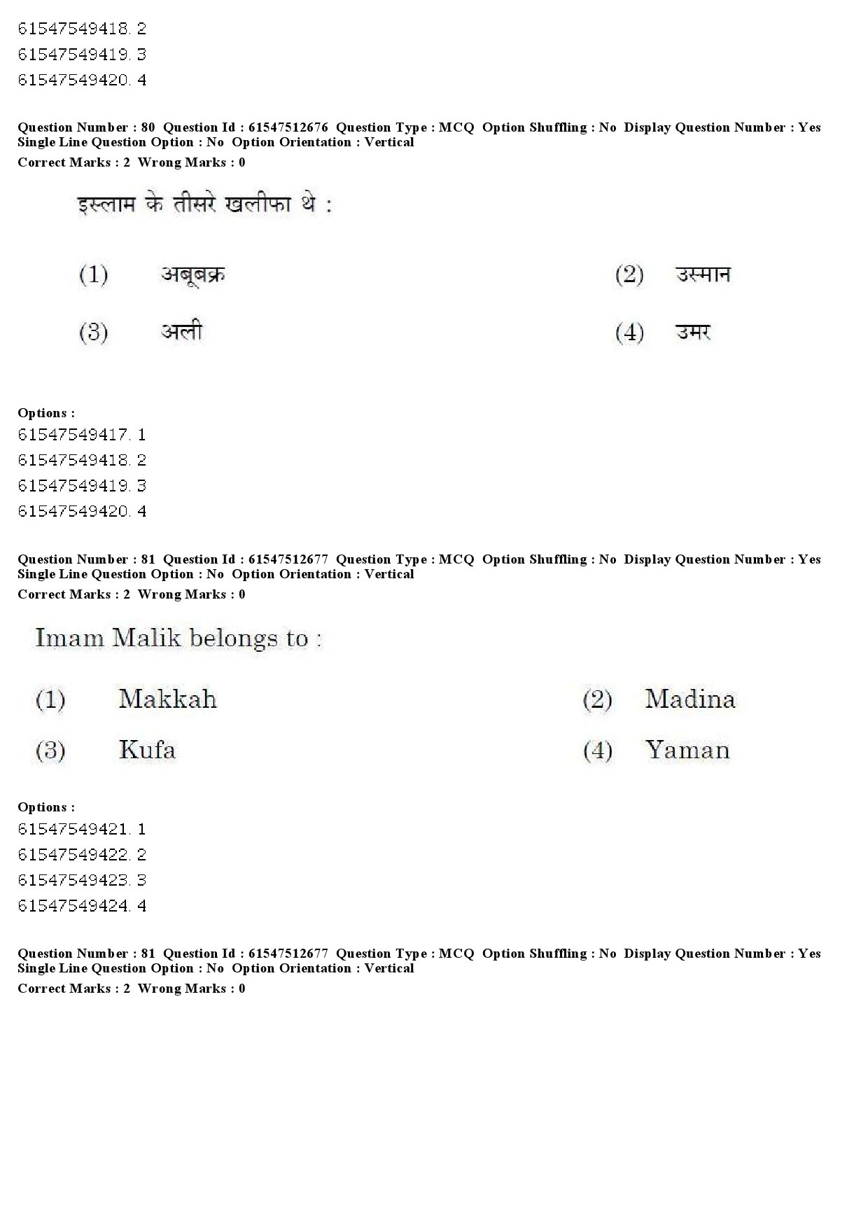 UGC NET Comparative Study of Religions Question Paper December 2019 76