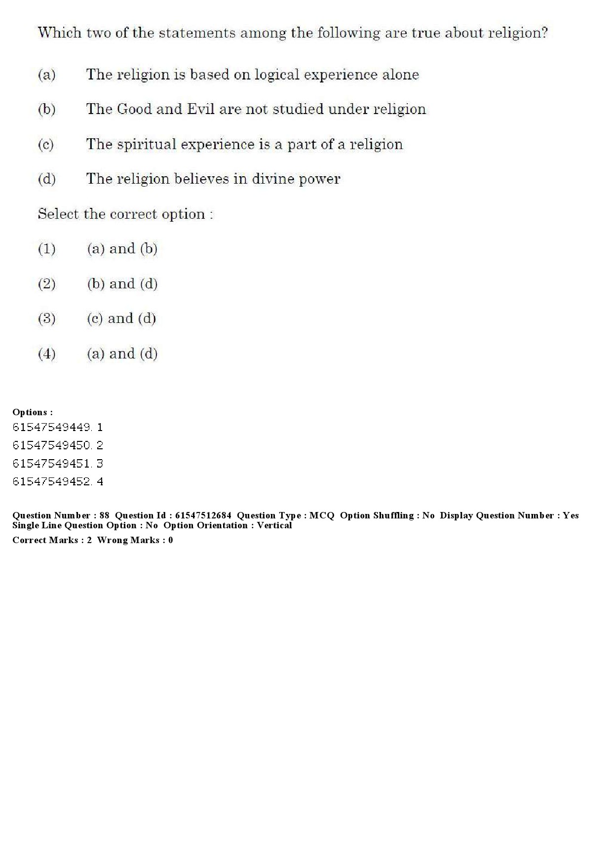 UGC NET Comparative Study of Religions Question Paper December 2019 83