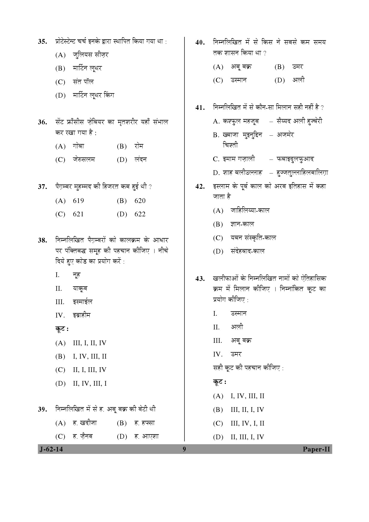 UGC NET Comparative Study of Religions Question Paper II June 2014 9