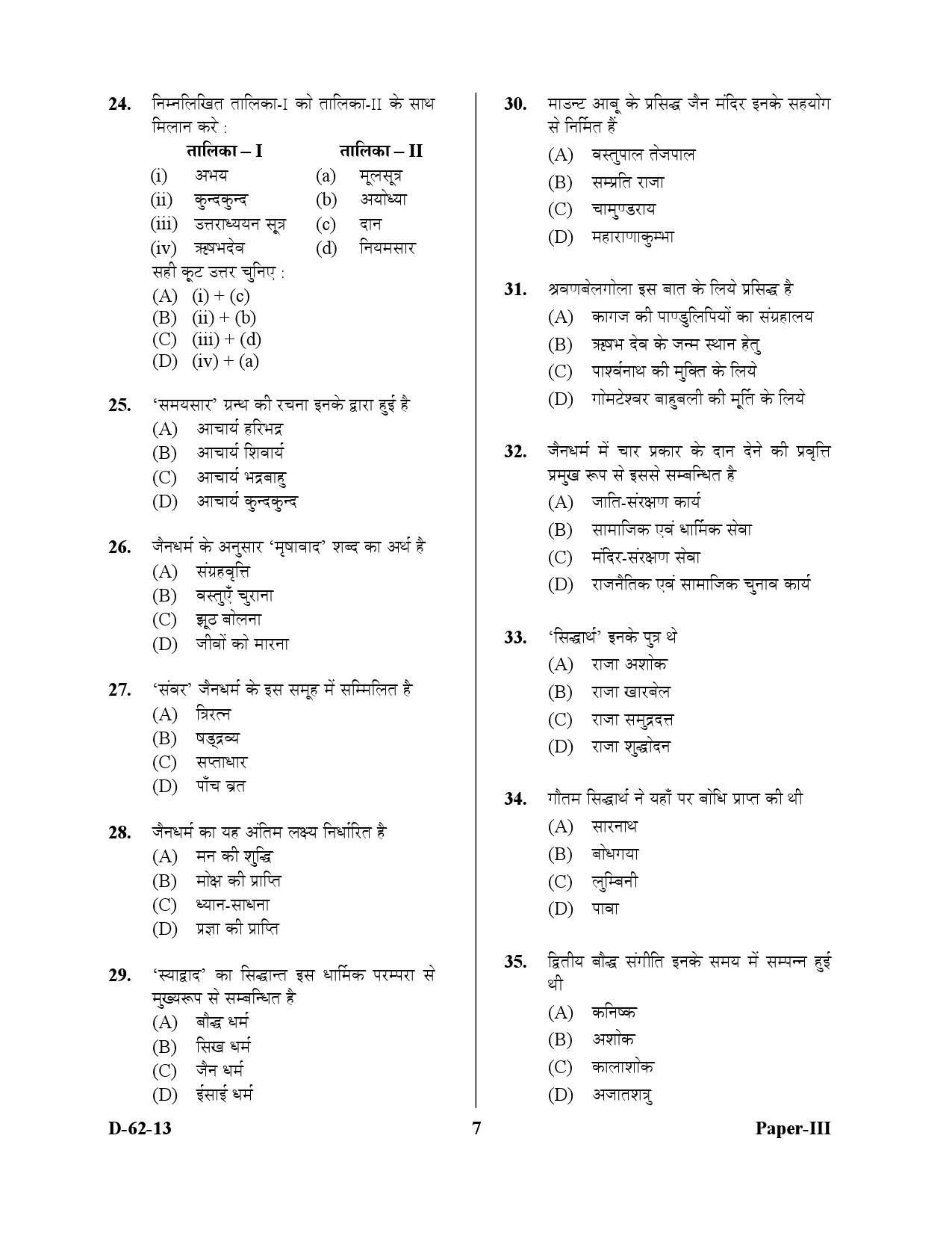 UGC NET Comparative Study of Religions Question Paper III December 2013 7