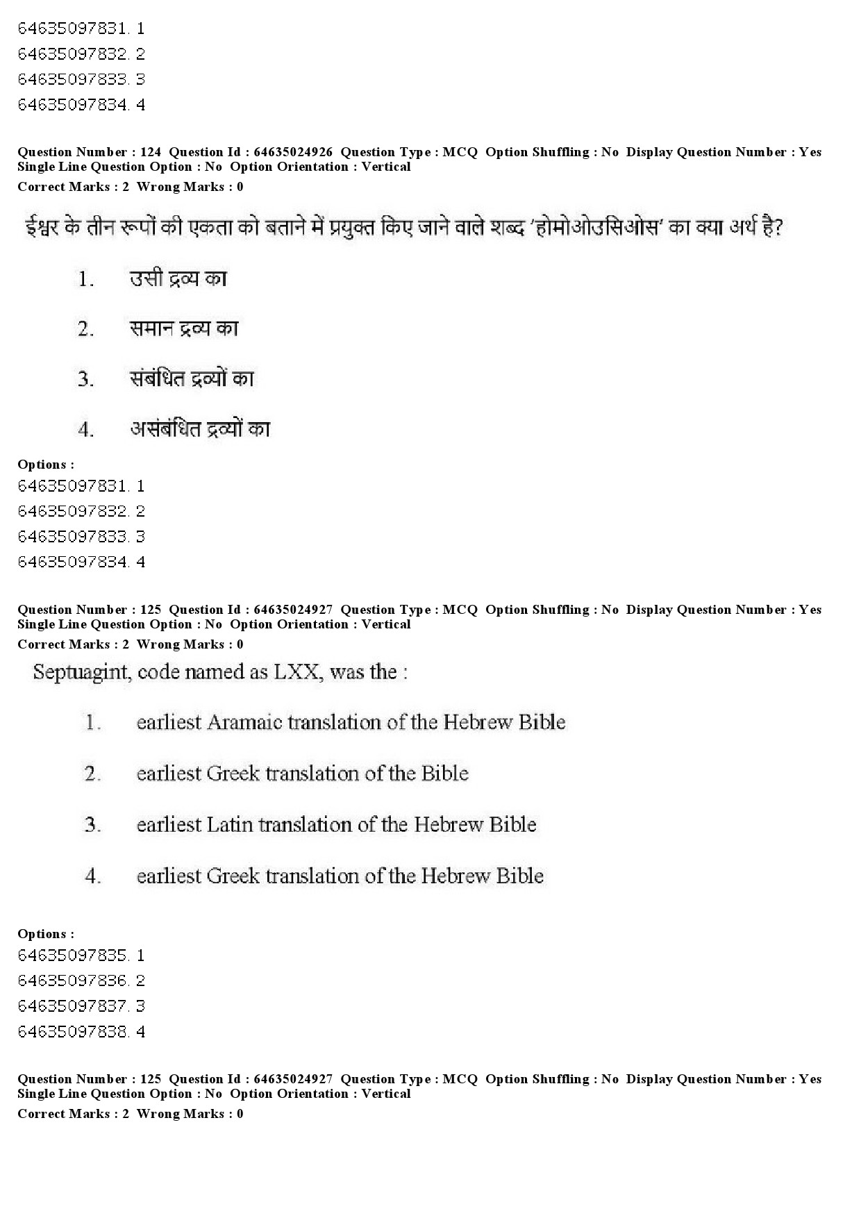 UGC NET Comparative Study of Religions Question Paper June 2019 105